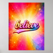 Bunte typografische Inspirationsbotschaft glauben Poster (Vorne)