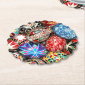 Bunte ukrainische Ostereier Untersetzer (angewinkelt)