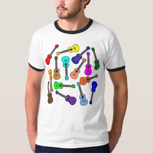 Bunte Ukulelen T-Shirt (Vorderseite)
