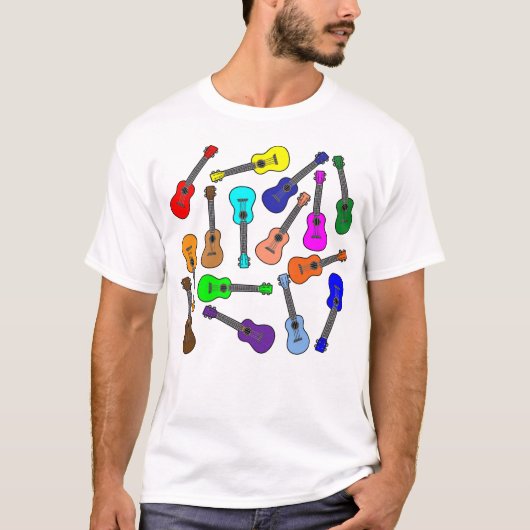 Bunte Ukulelen T-Shirt (Vorderseite)