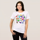 Bunte Ukulelen Tri-Blend Shirt (Vorderseite voll)