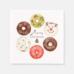 Bunte und festliche Weihnachtsfeier Donut Wreath Serviette
