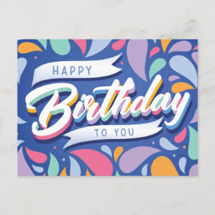 Bunte und fröhliche Geburtstagskarte Postkarte