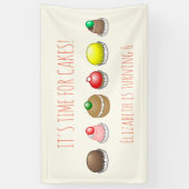 Bunte und köstliche Kuchen Banner (Vertikal)