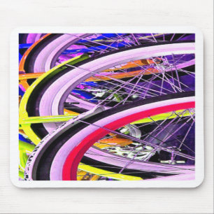 Bunte und lustige Fahrradreifen Mousepad