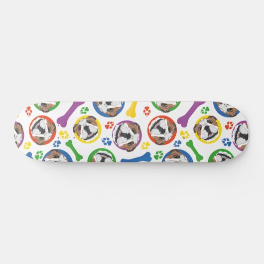 Bunte und spielerische englische Bulldogge Skateboard (Horizontal)