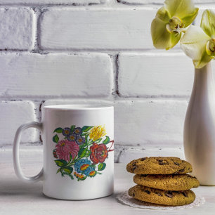 Bunte ungarische Blume Kaffeetasse
