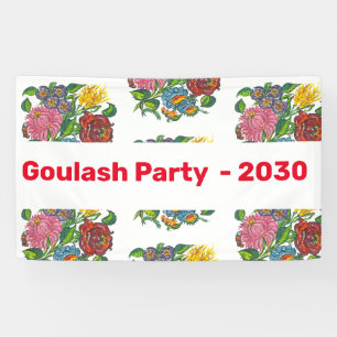 Bunte ungarische Blume - personalisiert Banner