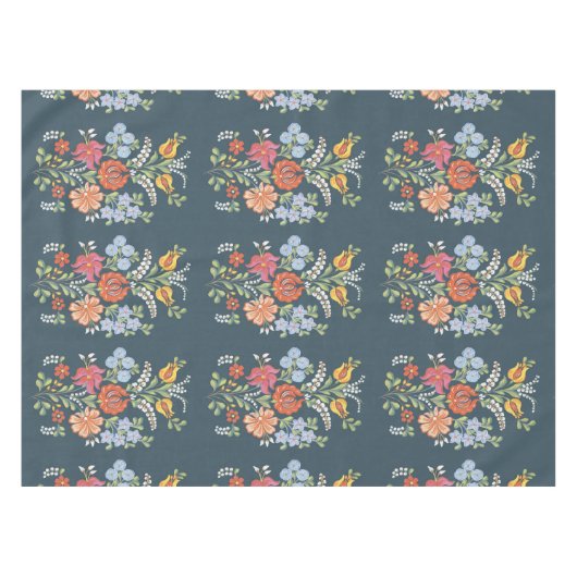 Bunte ungarische Blume Tischdecke (Vorderseite (Horizontal))