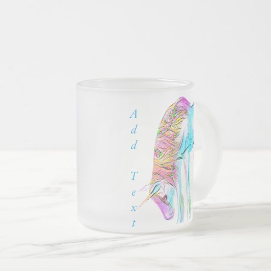 bunte Unicorn-Tasse Mattglastasse (VorderseiteRechts)