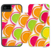 Bunte unterschiedliche Gelee-Süßigkeit Incipio iPhone Geldbeutel-Hülle (Folio Geöffnet)