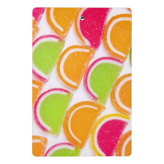 Bunte unterschiedliche Gelee-Süßigkeit Mini Klemmbrett (Rückseite)