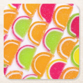 Bunte unterschiedliche Gelee-Süßigkeit Rechteckiger Pappuntersetzer (Vorderseite)