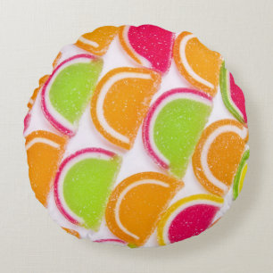 Bunte unterschiedliche Gelee-Süßigkeit Rundes Kissen