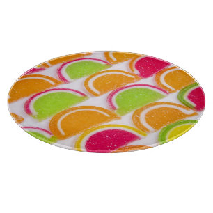 Bunte unterschiedliche Gelee-Süßigkeit Schneidebrett