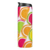 Bunte unterschiedliche Gelee-Süßigkeit Thermosbecher (Nach rechts gedreht)