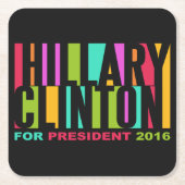 Bunte Untersetzer Hillary Clinton 2016 (Vorderseite)