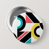 Bunte, urbane, trendige, moderne geometrische Kuns Button (Vorne & Hinten)