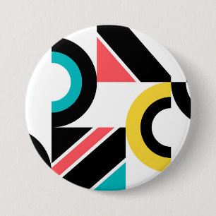 Bunte, urbane, trendige, moderne geometrische Kuns Button