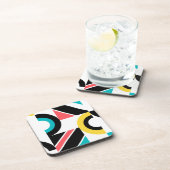 Bunte, urbane, trendige, moderne geometrische Kuns Getränkeuntersetzer (Rechte Seite)