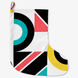 Bunte, urbane, trendige, moderne geometrische Kuns Großer Weihnachtsstrumpf