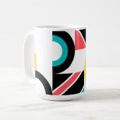 Bunte, urbane, trendige, moderne geometrische Kuns Kaffeetasse (Vorderseite Links)