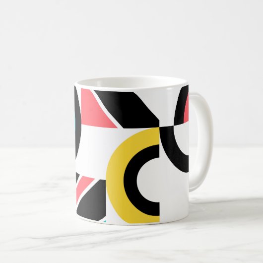Bunte, urbane, trendige, moderne geometrische Kuns Kaffeetasse (VorderseiteRechts)