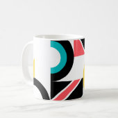 Bunte, urbane, trendige, moderne geometrische Kuns Kaffeetasse (Vorderseite Links)