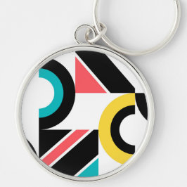 Bunte, urbane, trendige, moderne geometrische Kuns Schlüsselanhänger