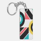Bunte, urbane, trendige, moderne geometrische Kuns Schlüsselanhänger (Vorderseite links)