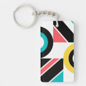Bunte, urbane, trendige, moderne geometrische Kuns Schlüsselanhänger (Vorderseite)