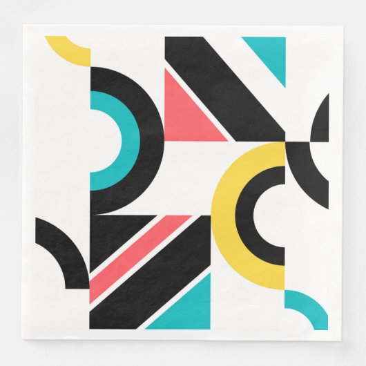 Bunte, urbane, trendige, moderne geometrische Kuns Serviette (Vorderseite)