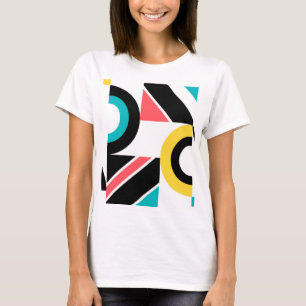 Bunte, urbane, trendige, moderne geometrische Kuns T-Shirt