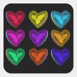 Bunte Herzen Aufkleber Zazzle De