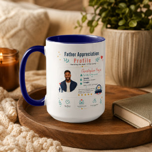 Bunte Vater-Schätzungs-Familienprofil Tasse