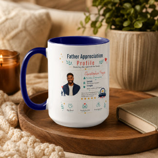 Bunte Vater-Schätzungs-Familienprofil Tasse