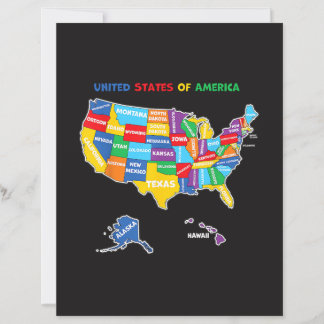 Bunte Vereinigte Staaten von Amerika Karte mit Bun