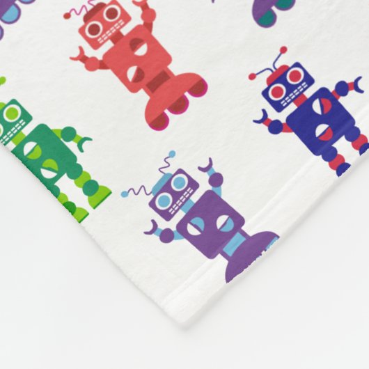 Bunte verrückte Roboter-gemütliche Kinder Fleecedecke (Ecke)