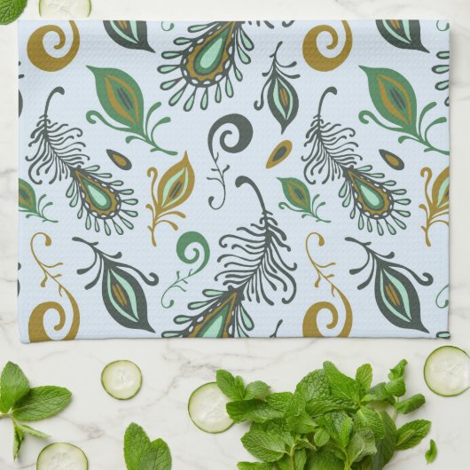 Bunte verschiedene Federn Geschirrtuch (Gefaltet)