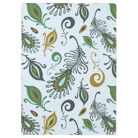 Bunte verschiedene Federn Klemmbrett (Rückseite)