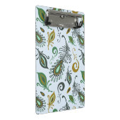 Bunte verschiedene Federn Mini Klemmbrett (Schrägansicht)