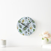 Bunte verschiedene Federn Runde Wanduhr (Zuhause)
