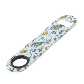 Bunte verschiedene Federn Speed Flaschenöffner (Rückseite Schrägansicht)