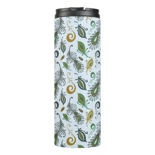 Bunte verschiedene Federn Thermosbecher (Rückseite)