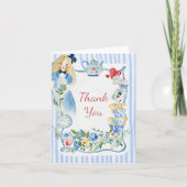 Bunte verzauberte Alice im Wunderland zum Geburtst Dankeskarte (Vorderseite)