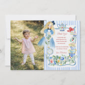 Bunte verzauberte Alice im Wunderland zum Geburtst Dankeskarte (Vorderseite)