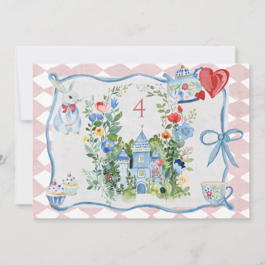 Bunte verzauberte Alice im Wunderland zum Geburtst Dankeskarte (Rückseite)