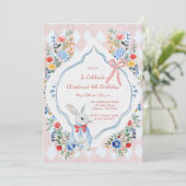 Bunte verzauberte Alice im Wunderland zum Geburtst Einladung (Stehend Vorderseite)