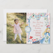 Bunte verzauberte Alice im Wunderland zum Geburtst Einladung (Vorderseite)