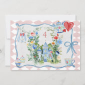 Bunte verzauberte Alice im Wunderland zum Geburtst Einladung (Rückseite)